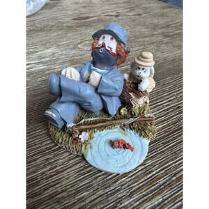 Vintage 1992 Trippies Ceramic Whistling Clown With Bunny In Hat Grazing W/box.